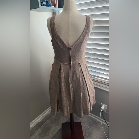 B Smart Rose Gold Fit Flare Mini Dress - Picture 4 of 6
